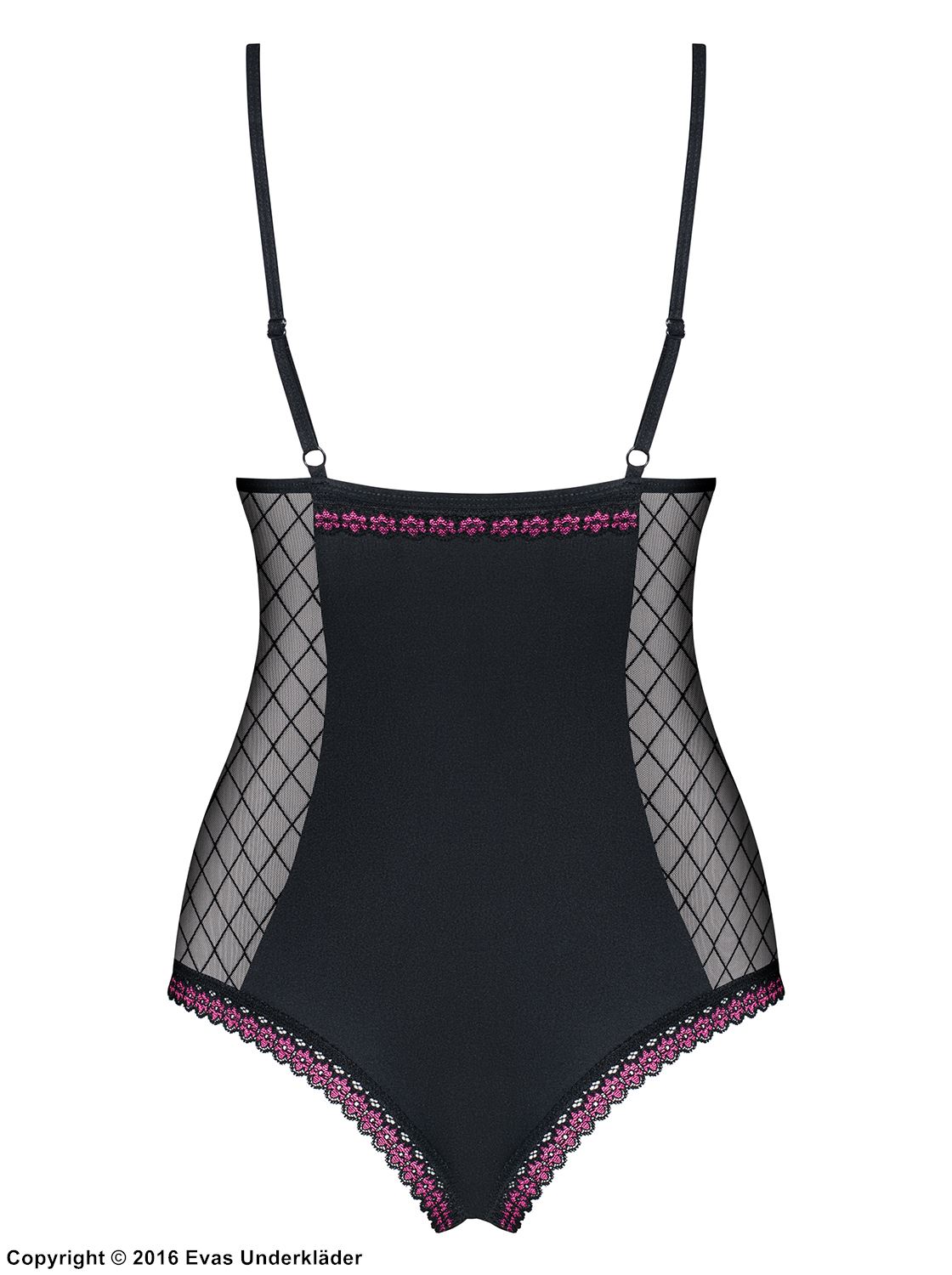 Teddy, see-through mesh, small lace inlays